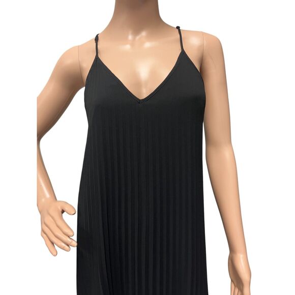 VICTORIA'S SECRET Black Strappy Maxi Gown Dress Accordian Pleats Sz S/P - Picture 4 of 7